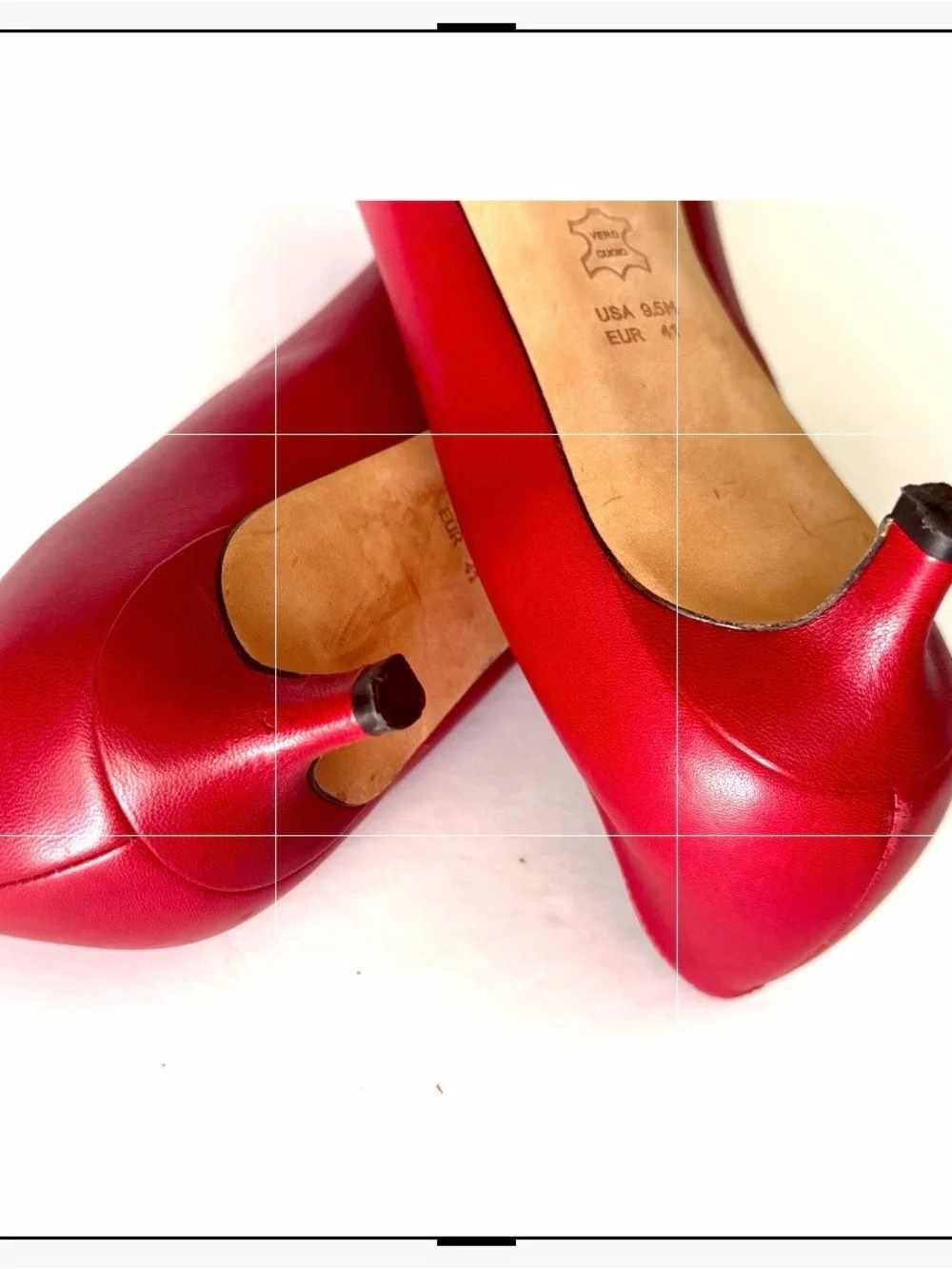Via Spiga Red Pointed-Toe Leather Kitten heel Pumps. 9.5